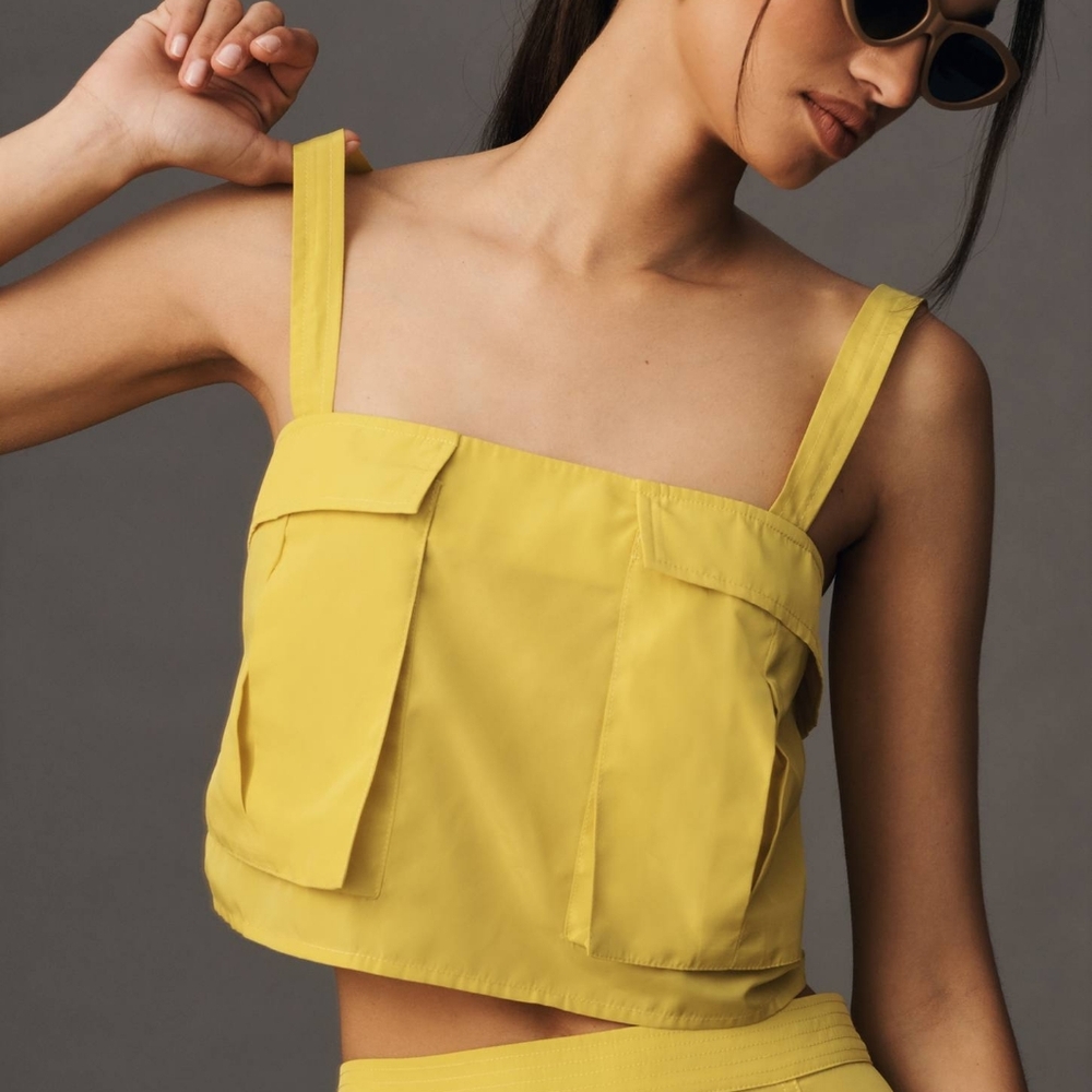 Anthropologie Sunday in Brooklyn Sleeveless Square-Neck Cargo Top NWT Size L